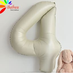 Bong bóng số tuổi, số tuổi dạ tone be phong cách Hàn Quốc trang trí sinh nhật 6