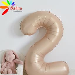 Bong bóng số tuổi, số tuổi dạ tone be phong cách Hàn Quốc trang trí sinh nhật 7