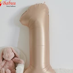 Bong bóng số tuổi, số tuổi dạ tone be phong cách Hàn Quốc trang trí sinh nhật 9
