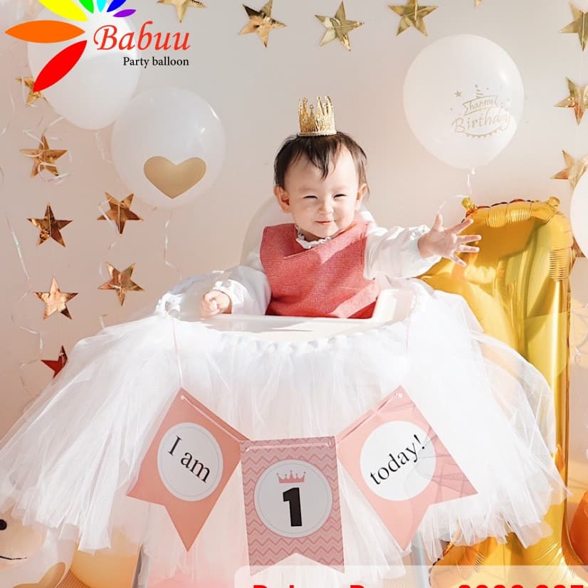 Voan quây ghế trang trí sinh nhật