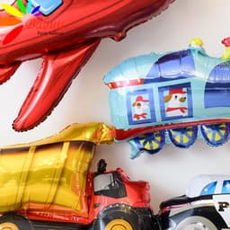 Bóng hình xe tải, máy xúc, máy bay, xe tăng trang trí sinh nhật 2