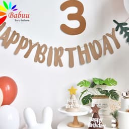 Dây dạ HPBD kèm lá màu đen và nâu trang trí sinh nhật 3