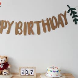 Dây dạ HPBD kèm lá màu đen và nâu trang trí sinh nhật 4