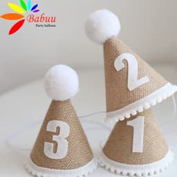 Mũ dạ sinh nhật kèm số tuổi phong cách Hàn Quốc Babuu Decor 1