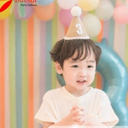 Mũ dạ sinh nhật kèm số tuổi phong cách Hàn Quốc Babuu Decor 2