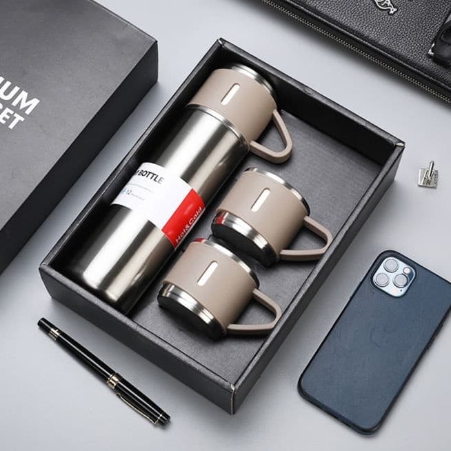 Bình giữ nhiệt 500ml tặng kèm 2 cốc Bình Trà  3 Cốc Bình kèm ly giữ nhiệt