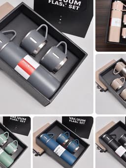Bình giữ nhiệt 500ml tặng kèm 2 cốc Bình Trà  3 Cốc Bình kèm ly giữ nhiệt 10
