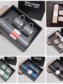 Bình giữ nhiệt 500ml tặng kèm 2 cốc Bình Trà  3 Cốc Bình kèm ly giữ nhiệt 14