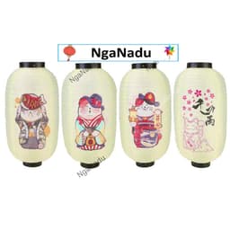 Đèn lồng in món ăn in chữ Nhật Bản - đèn lồng mèo thần tài may mắn trang trí Trung Thu,lễ Tết,khách sạn,nhà hàng 1