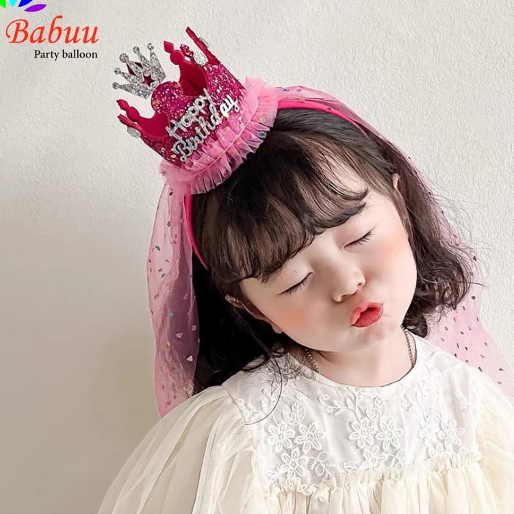 Bờm vương miện công chúa sinh nhật phong cách Hàn Quốc