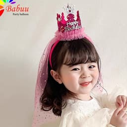 Bờm vương miện công chúa sinh nhật phong cách Hàn Quốc 2