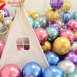Combo 10 Bóng Siêu Nhũ, Bóng Crom Trang Trí Sinh Nhật,Phòng Cưới, Sự Kiện Size 5inch và 10inch 1