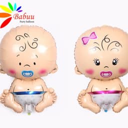 Bóng hình em bé, bình sữa, nôi đẩy trang trí sinh nhật 1