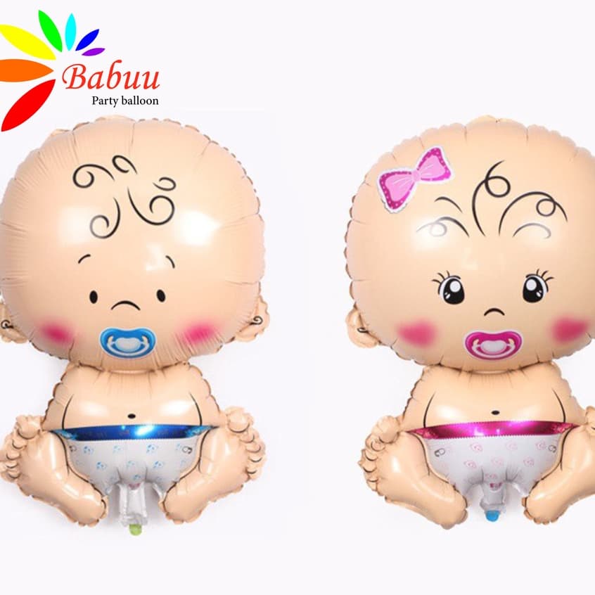 Bóng hình em bé, bình sữa, nôi đẩy trang trí sinh nhật