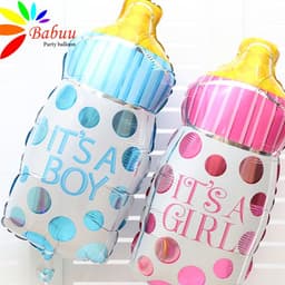 Bóng hình em bé, bình sữa, nôi đẩy trang trí sinh nhật 6