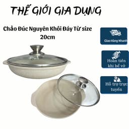 Chảo Vân Đá Chống Dính Đáy Từ-Chảo Đúc Nguyên Khối Vân Đá- size 20-22-24cm 2