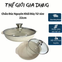 Chảo Vân Đá Chống Dính Đáy Từ-Chảo Đúc Nguyên Khối Vân Đá- size 20-22-24cm 3