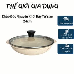 Chảo Vân Đá Chống Dính Đáy Từ-Chảo Đúc Nguyên Khối Vân Đá- size 20-22-24cm 4