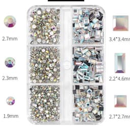Đá chữ nhật khay 6 ô mix 2 loại đính móng mẫu mới siêu đẹp [ NAILS SUPPLY ] 4