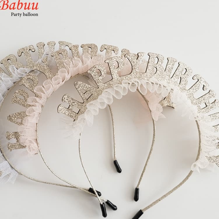 Bờm nhũ vàng trang trí sinh nhật Babuu Decor