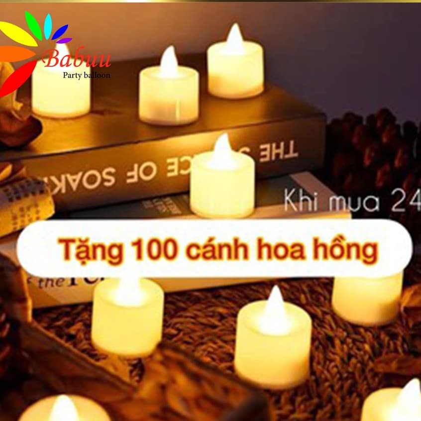 Nến led, nến điện tử trang trí phòng cưới ( áng sáng trăng/ ánh sáng)