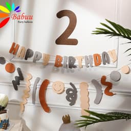 Set 2 dây Happy Birthday dạ nâu Babuu Decor 2