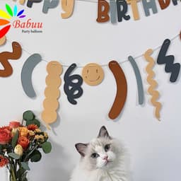 Set 2 dây Happy Birthday dạ nâu Babuu Decor 3