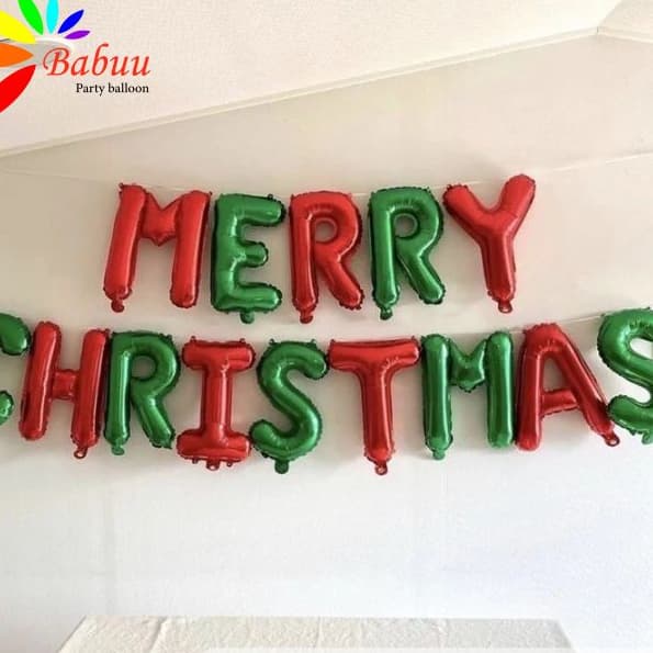 Bóng chữ Merry Christmas trang trí lễ giáng sinh