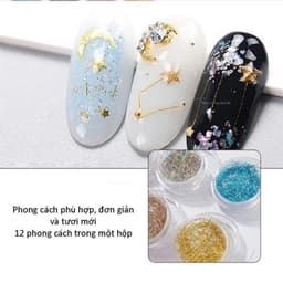 Sét 12 hũ nhũ sợi kim tuyến nhũ tóc ẩn nail trang trí tạo đa dạng mẫu nail siêu HOT [ NAILS SUPPLY ] 2