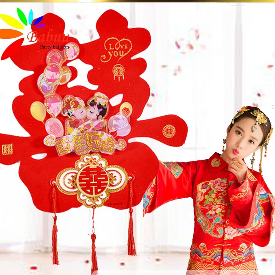 Chữ hỉ trang trí phòng cưới chất lượng cao cấp