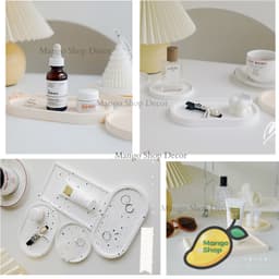 NEW Khay Thạch Cao Đựng Đồ Trang Sức Mỹ Phẩm Nến Decor Đạo Cụ Trang Trí Nền Chụp Ảnh 6