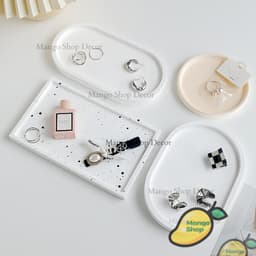NEW Khay Thạch Cao Đựng Đồ Trang Sức Mỹ Phẩm Nến Decor Đạo Cụ Trang Trí Nền Chụp Ảnh 3