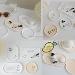 NEW Khay Thạch Cao Đựng Đồ Trang Sức Mỹ Phẩm Nến Decor Đạo Cụ Trang Trí Nền Chụp Ảnh 2