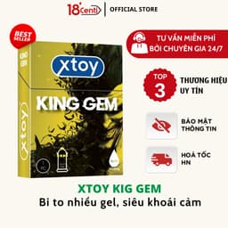Bao cao su bi XTOY KING GEM 7 bi gai lớn, tăng khoái cảm, nhiều gel, hương vani. Hộp 01 bcs - 18CENTI 1