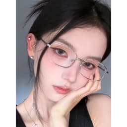 Gọng kính cận thời trang nam nữ ANDU dáng chữ nhật chất liệu kim loại phong cách Y2K - 8021 6