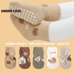 Set 5 đôi tất vớ trẻ em 0-4 tuổi UNDERCOOL chống trượt đế lót cao su họa tiết ngộ nghĩnh TC64 3