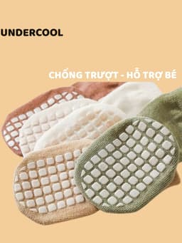 Set 5 đôi tất vớ trẻ em 0-4 tuổi UNDERCOOL chống trượt đế lót cao su họa tiết ngộ nghĩnh TC64 13