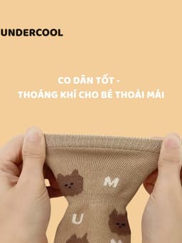 Set 5 đôi tất vớ trẻ em 0-4 tuổi UNDERCOOL chống trượt đế lót cao su họa tiết ngộ nghĩnh TC64 14