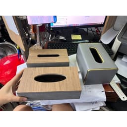 Hộp đựng giấy ăn bọc da cao cấp hình chữ nhật, Hộp đựng khăn giấy ăn để bàn sang trọng, tiện lợi 3