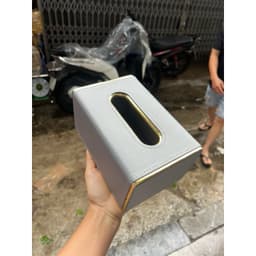 Hộp đựng giấy ăn bọc da cao cấp hình chữ nhật, Hộp đựng khăn giấy ăn để bàn sang trọng, tiện lợi 4