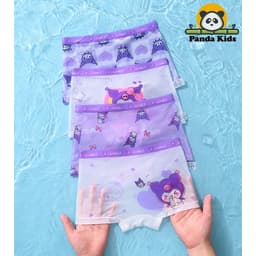 Combo 4 quần chíp đùi GẤU DÂU chất mát lạnh DẠNG LƯỚI cho bé gái dễ thương, quần lót tam giác cotton thoáng mát co giãn 2