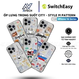 Ốp Lưng SwitchEasy cho iPhone 16 Pro Max / 16 Pro,CITY Style M Pattern, In 3D Thời Trang, Bảo Vệ Máy 1