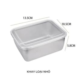 COMBO 5 Hộp inox chống rỉ 304 kèm nắp nhựa đựng đồ ăn bảo quản thực phẩm tủ lạnh đa năng 5