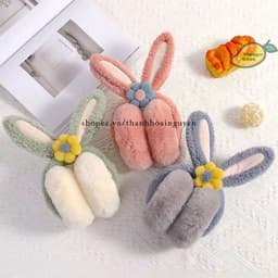 Bịt Tai Lót Lông Gấp Gọn Tiện Dụng Hình Bông Hoa Tai Thỏ Dễ Thương ( trùm tai ) 5