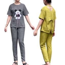 Đồ Bộ Nữ Bigsize LIMO DS68 Áo Tay Ngắn Quần Ống Loe Vải Xốp Co Giãn Set Đồ Mặc Nhà Mùa Hè Basic 7