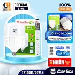 Bóng đèn LED BULB trụ 50W ánh sáng trắng Rạng Đông chính hãng bảo hành 2 năm đổi mới 1
