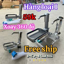 Bộ đầu bơm nước rửa chén, Hút dầu rửa bát, Vòi nhấn nước rửa chén KNUS - Bảo hành 24 tháng 1