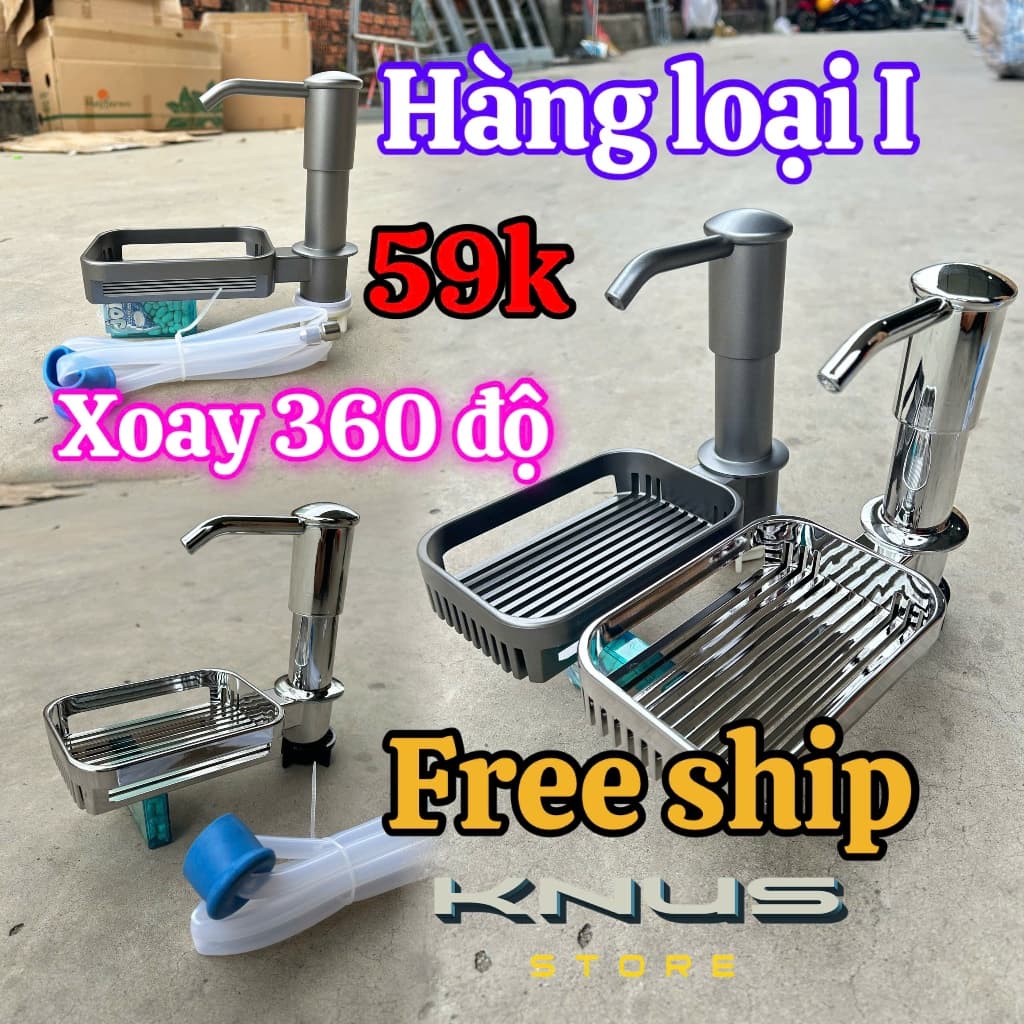 Bộ đầu bơm nước rửa chén, Hút dầu rửa bát, Vòi nhấn nước rửa chén KNUS - Bảo hành 24 tháng