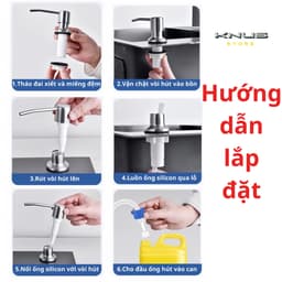 Bộ đầu bơm nước rửa chén, Hút dầu rửa bát, Vòi nhấn nước rửa chén KNUS - Bảo hành 24 tháng 4