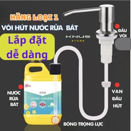 Bộ đầu bơm nước rửa chén, Hút dầu rửa bát, Vòi nhấn nước rửa chén KNUS - Bảo hành 24 tháng 3